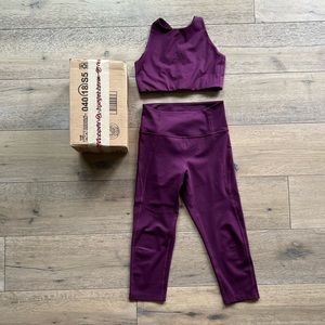 Girlfriend Collective Topanga sports bra and compressive high rise leggings set